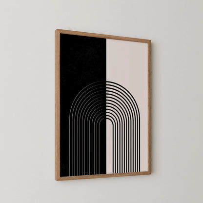 Abstract Lines, Black & White, Mid Century Modern, Wall Painting