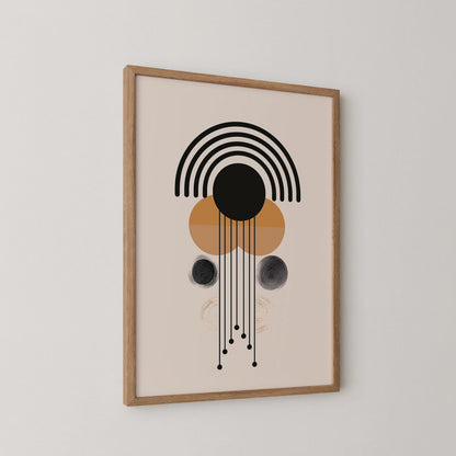 Abstract Shapes, Black & White, Mid Century Modern, Wall Painting