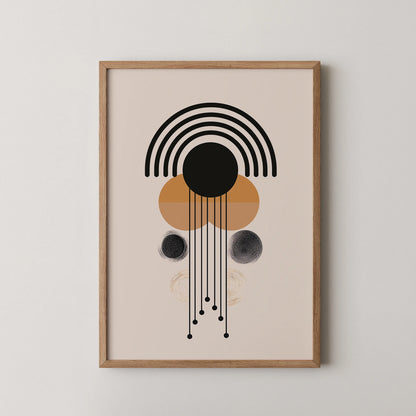 Abstract Shapes, Black & White, Mid Century Modern, Wall Painting