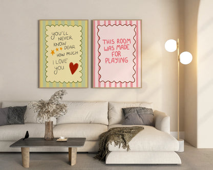 Affirmation club, Nursery prints