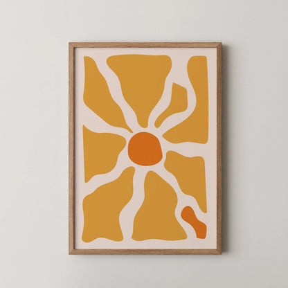 Boheme Flower, Mid Century Modern, Wall Painting
