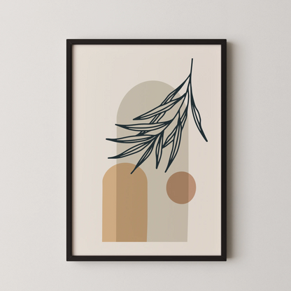 Boheme Leaves II, Mid Century, Modern Wall Painting