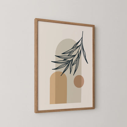 Boheme Leaves II, Mid Century, Modern Wall Painting