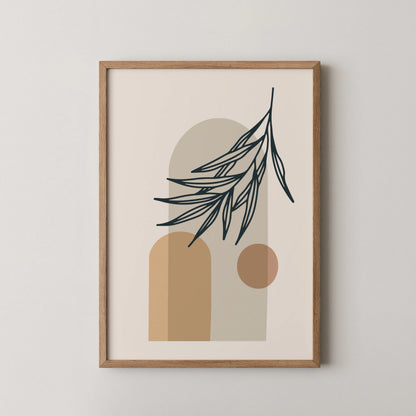 Boheme Leaves II, Mid Century, Modern Wall Painting