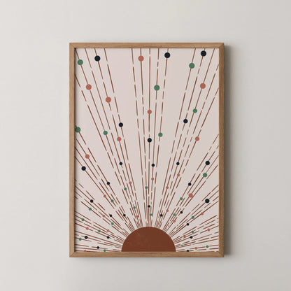Boheme Sun, Mid Century Modern, Wall Painting