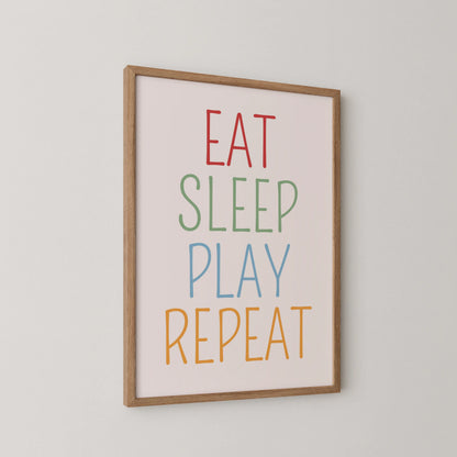 Eat sleep play repeat - Nursery Prints