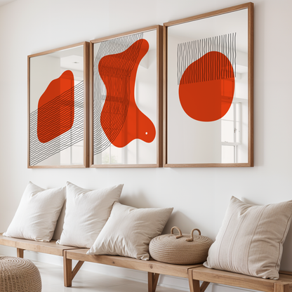 MInimal Pattern III, Set of 3, Modern Abstarct Painting