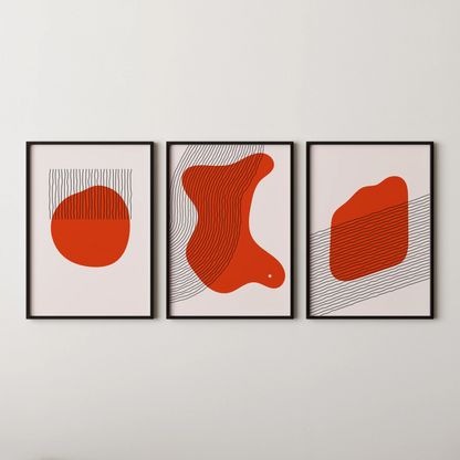MInimal Pattern III, Set of 3, Modern Abstarct Painting
