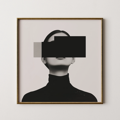 Minimal Feminine I, Black & White Mid Century Modern, Boho Art Painting