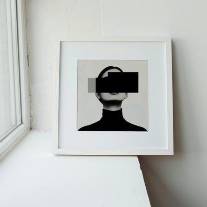 Minimal Feminine I, Black & White Mid Century Modern, Boho Art Painting