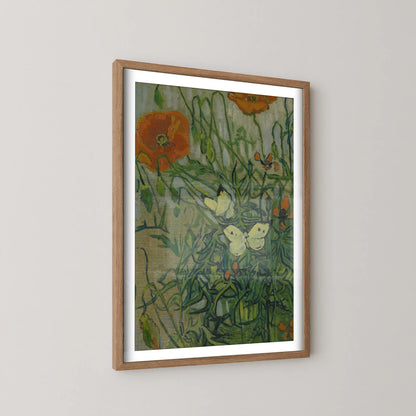Butterflies and poppies by Van Gogh (1890)